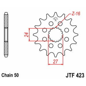 Piñón JT SPROCKETS acero estándar 423 - Paso 530