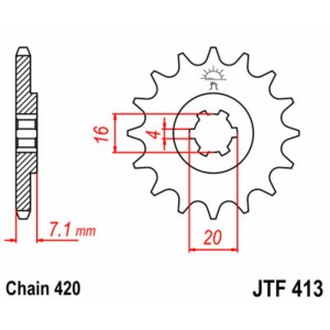 Piñón JT SPROCKETS acero estándar 413 - Paso 420