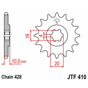 Piñón JT SPROCKETS acero estándar 410 - Paso 428