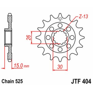 Piñón JT SPROCKETS acero estándar 404 - Paso 525