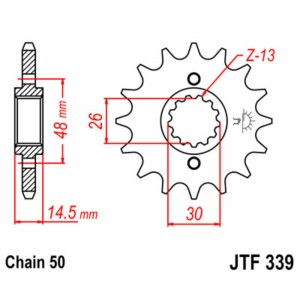 Piñón JT 339 de acero con 15 dientes