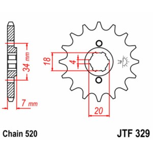 Piñón JT SPROCKETS acero estándar 329 - Paso 520