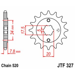 Piñón JT SPROCKETS acero estándar 327 - Paso 520