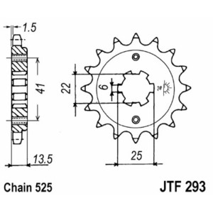 Piñón JT SPROCKETS acero estándar 293 - Paso 525