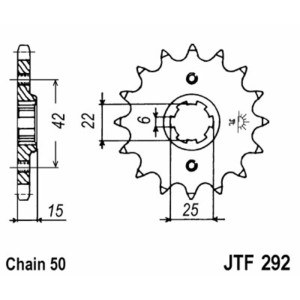 Piñón JT SPROCKETS acero estándar 292 - Paso 525