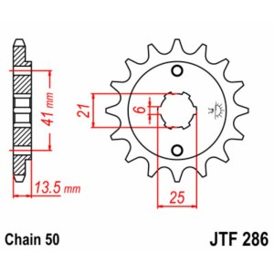 Piñón JT SPROCKETS acero estándar 286 - Paso 520