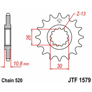 Piñón JT SPROCKETS acero estándar 1579 - Paso 520