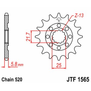 Piñon JT SPROCKETS acero 1565 - 520