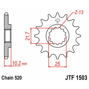 Piñón JT SPROCKETS acero estándar 1503 - Paso 525