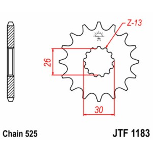 Piñón JT SPROCKETS acero estándar 1183 - Paso 525