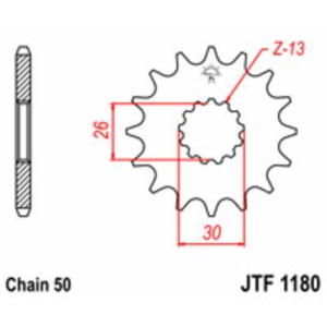 Piñón JT SPROCKETS acero estándar 1180 - Paso 525