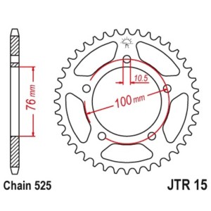 Corona JT SPROCKETS de acero 15 - 525
