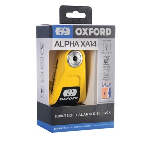 Candado de disco con alarma OXFORD Alpha XA14 Ø14mm acero inoxidabl...