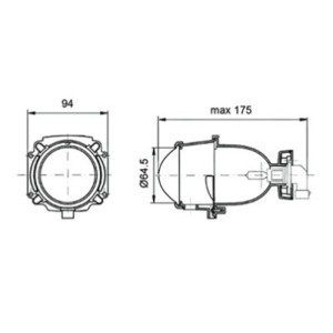 Faro polielipsoidal delantero universal V PARTS