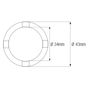 Vaso almenado cilíndrico para eje oscillante/chasis JMP Øint34mm /Ø...