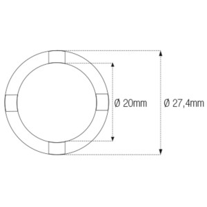 Vaso almenado cilíndrico para eje oscillante/chasis JMP Øint20mm /Ø...