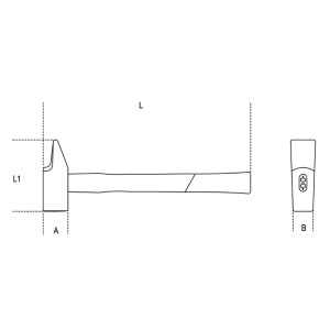 BETA Martillo de mecánico con cabeza de remache, tamaño 40, mango d...