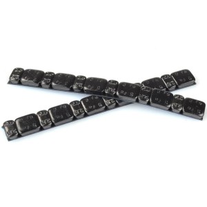Caja de 50 tiras de 45gr de contrapesos adhesivos llanta color negro
