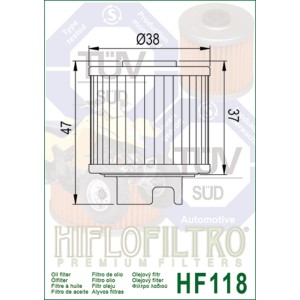 Filtro de aceite HIFLOFILTRO - HF118