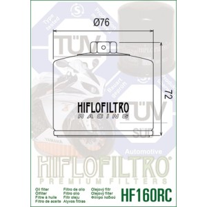 Filtro de aceite HIFLOFILTRO Racing - HF160RC